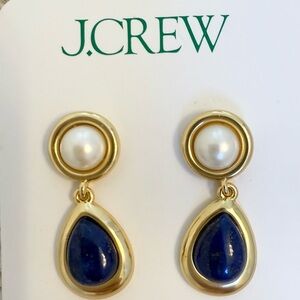 J. Crew Sold Out Pearl and Stone Drop Earrings - new never worn